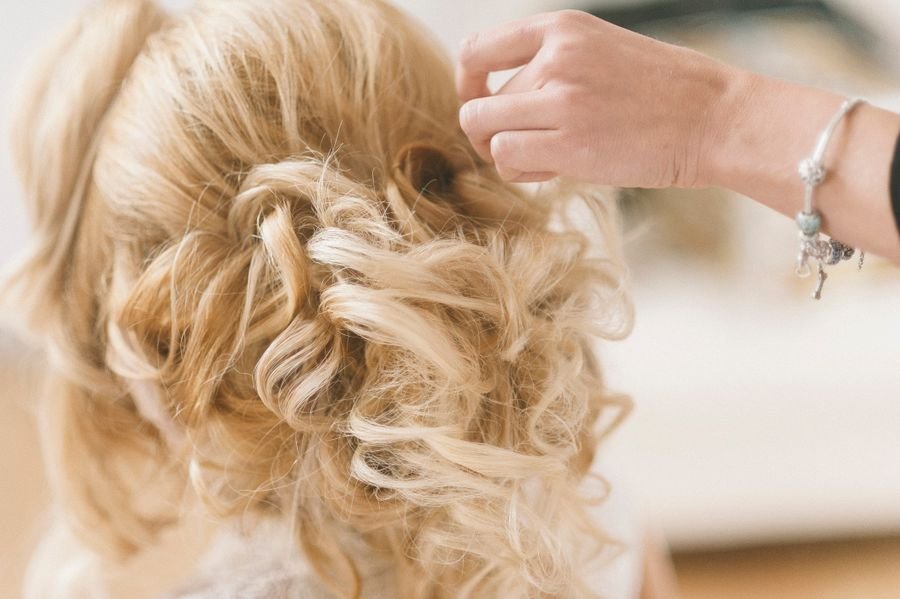 Finished blonde updo
